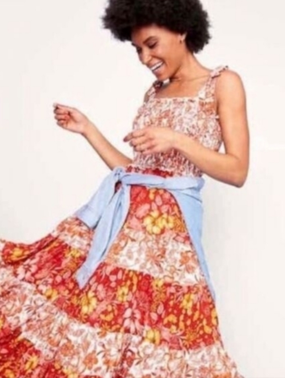 Abel the Label Lisbon Maple Smocked Tiered Maxi Dress XS - Picture 8 of 13